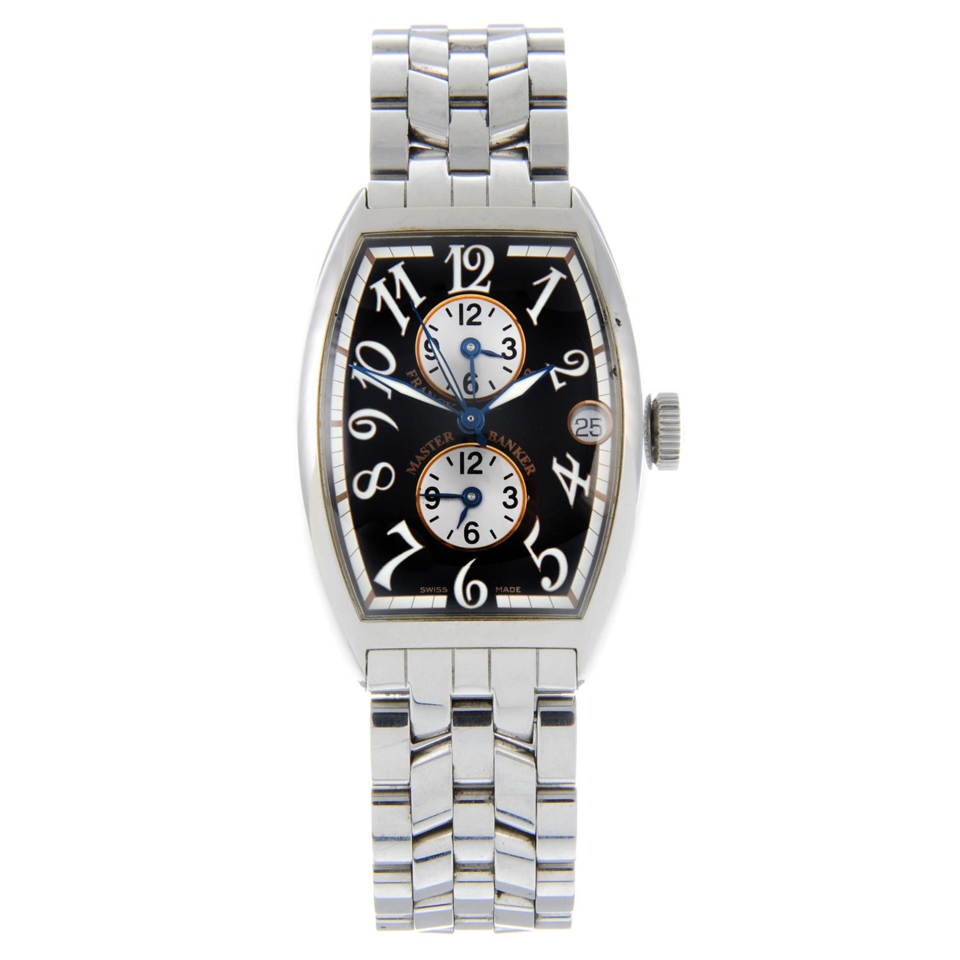 FRANCK MULLER - a mid-size Master Banker Triple-Time bracelet watch.