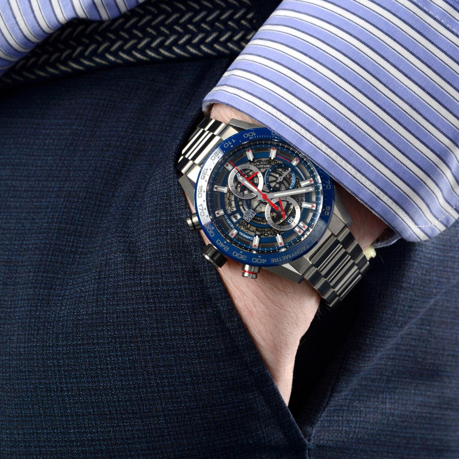 CURRENT MODEL: TAG HEUER - a gentleman's Carrera Heuer 01 chronograph bracelet watch. - Bild 6 aus 6