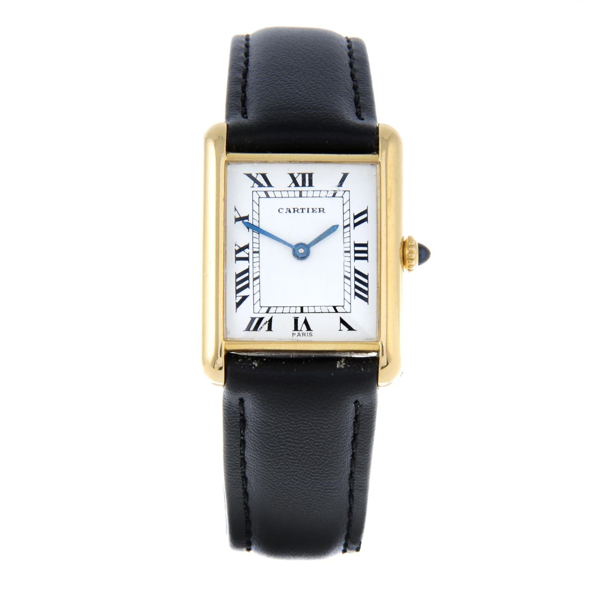 CARTIER - a mid-size Tank Louis wrist watch.