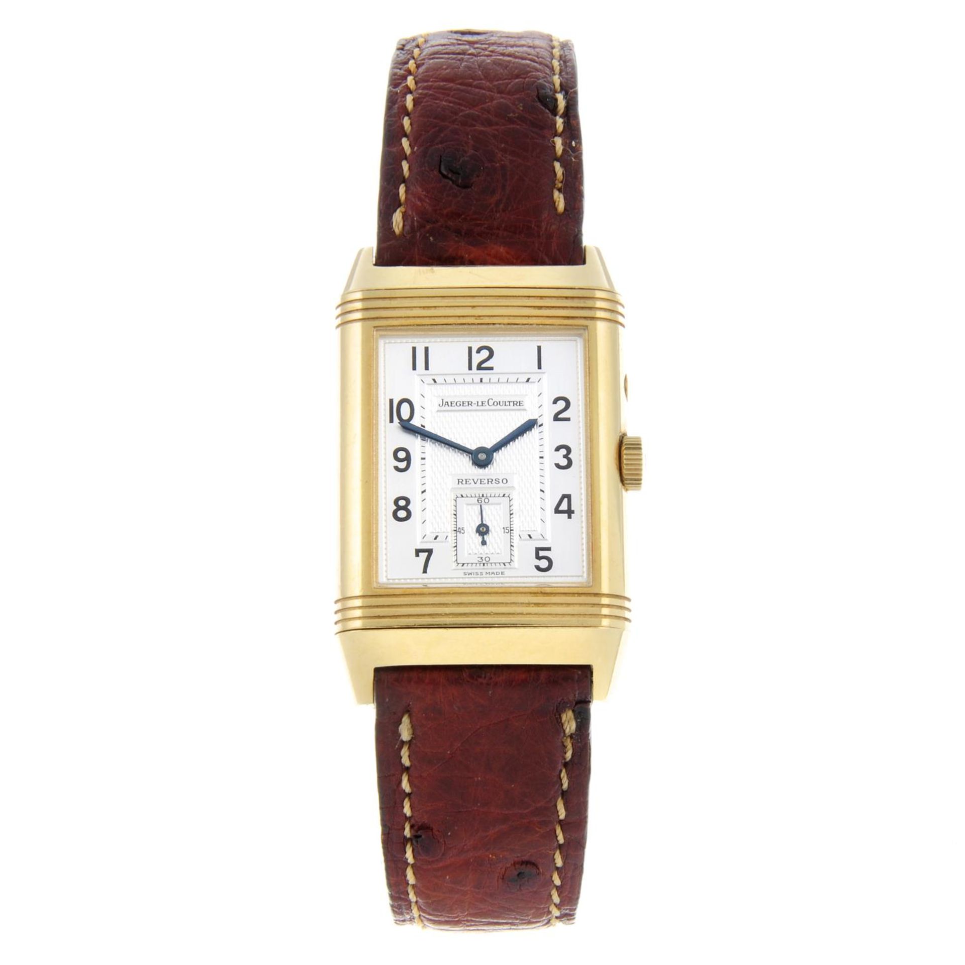 JAEGER-LECOULTRE - a gentleman's Reverso Night & Day wrist watch.