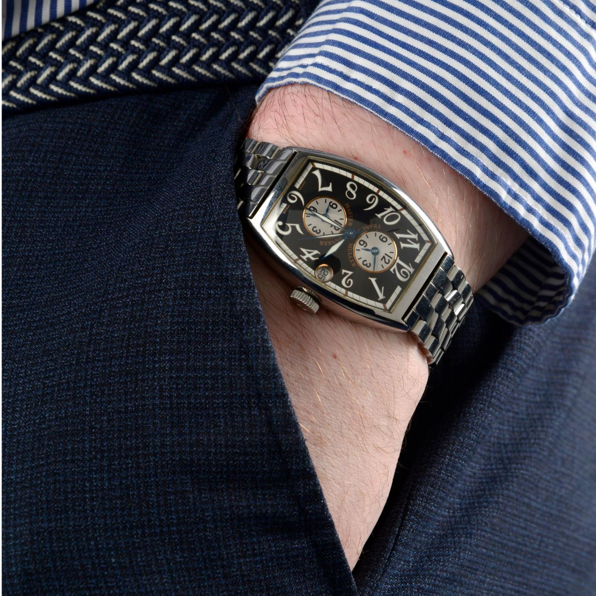 FRANCK MULLER - a mid-size Master Banker Triple-Time bracelet watch. - Bild 6 aus 6
