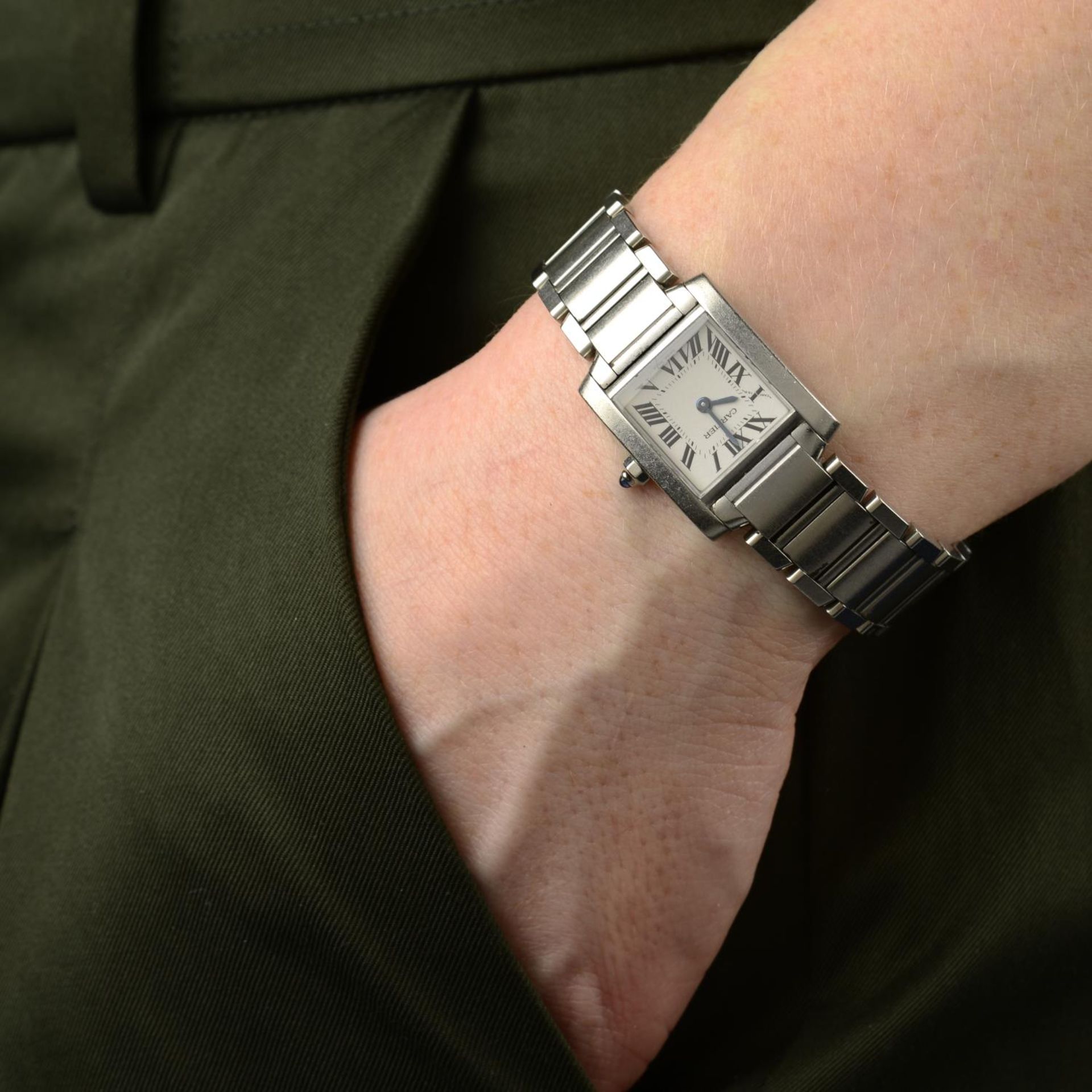 CARTIER - a lady's Tank Francaise bracelet watch. - Image 3 of 6