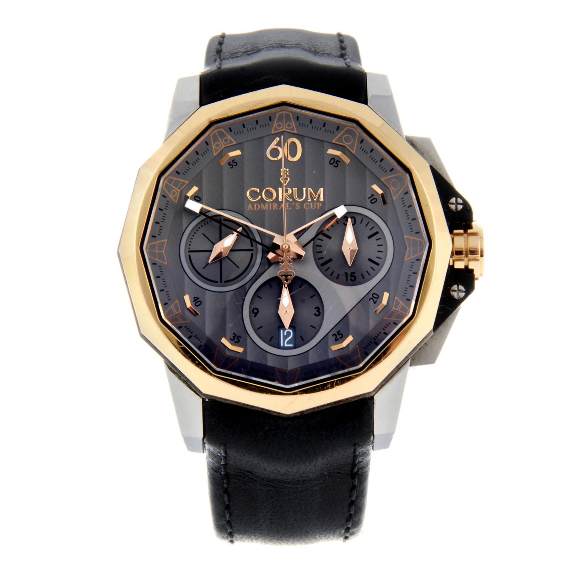 CORUM - a gentleman's Admirals Cup chronograph wrist watch.