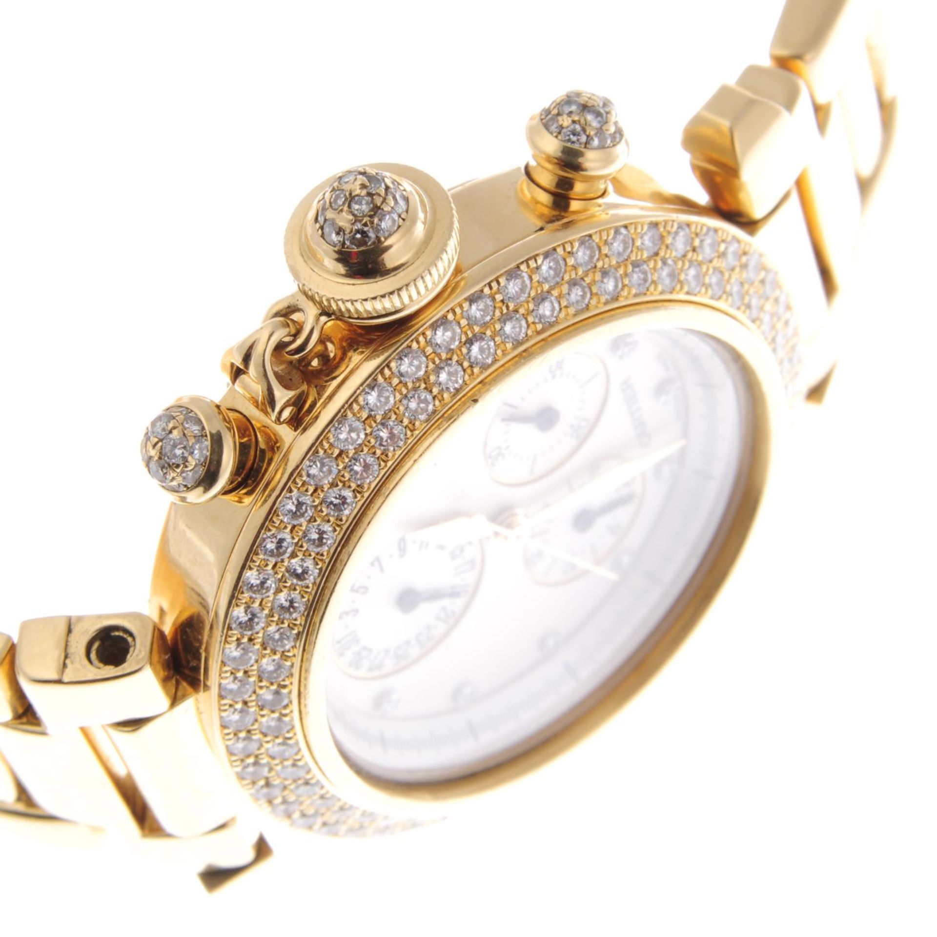 CARTIER - a Pasha chronograph bracelet watch. - Image 4 of 7