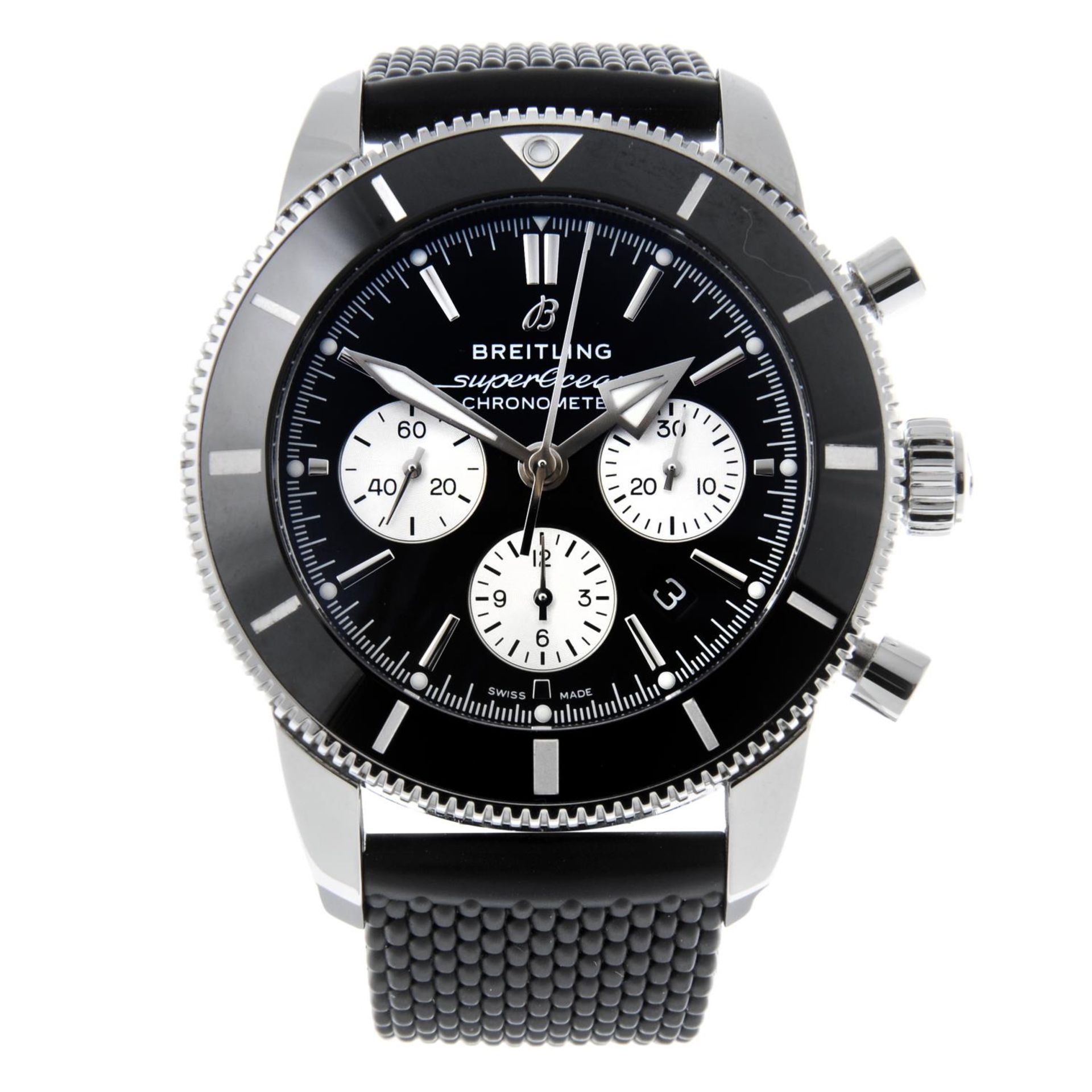 CURRENT MODEL: BREITLING - a gentleman's SuperOcean Heritage II chronograph wrist watch.