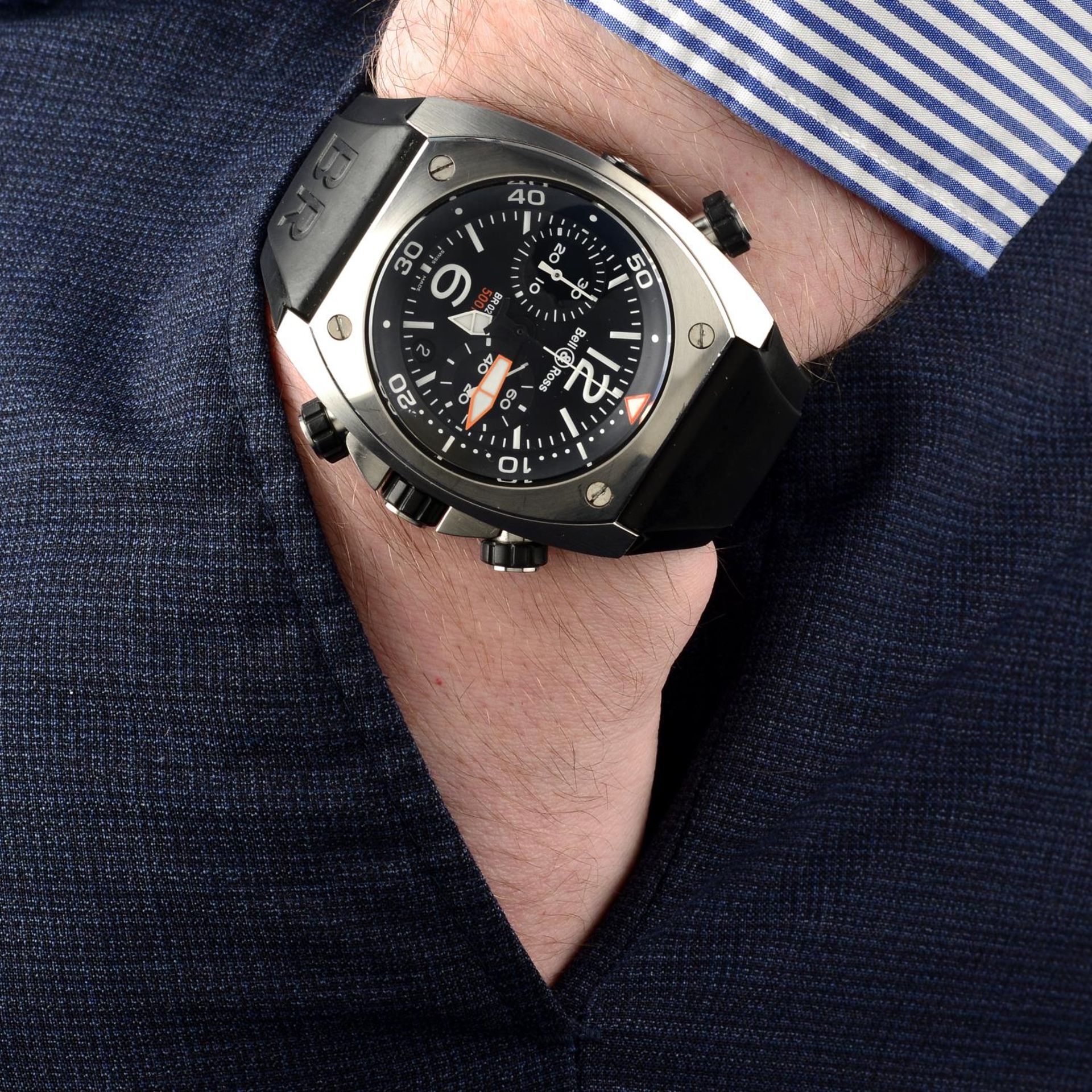 BELL & ROSS - a gentleman's BR02-94 chronograph wrist watch. - Image 3 of 6