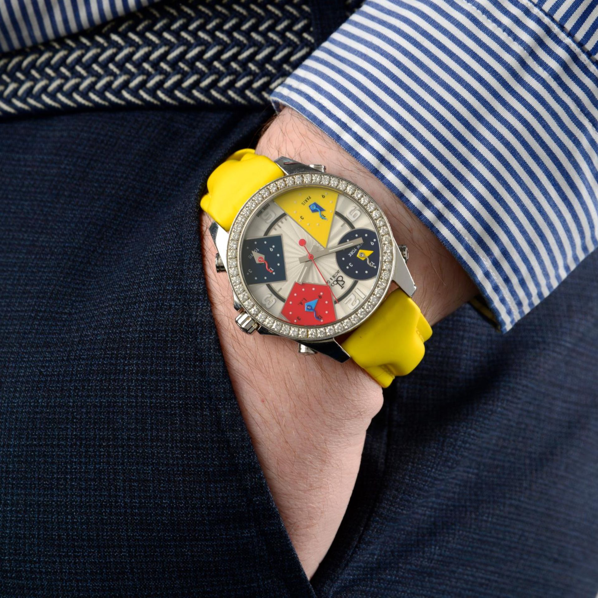 JACOB & CO. - a gentleman's Five Time Zone wrist watch. - Image 6 of 6