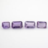 A selection of rectangular-shape amethysts.