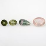 Four vari-shape tourmalines, weighing 10.13ct.