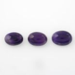 Ten oval shape amethyst cabochons.