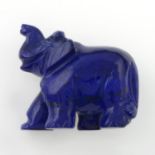 A carved lapis lazuli, depicting an elephant.