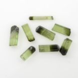 Selection of rough bi-colour tourmaline,