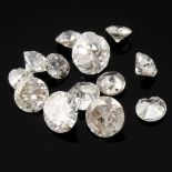 Selection of old cut diamonds,