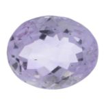 An oval-shape kunzite.