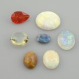 Seven vari-shape opals, weighing 12.18ct.