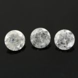 A selection of brilliant cut diamonds.