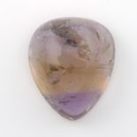 A selection of vari-shape amethysts and a pear shape ametrine cabochon, weighing 39.68ct.