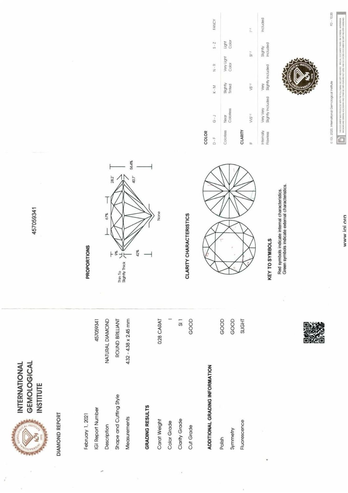 A brilliant cut diamond, weighing 0.28ct. - Bild 3 aus 3