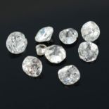 A selection of old cut diamonds.
