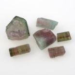 Selection of rough watermelon tourmaline,