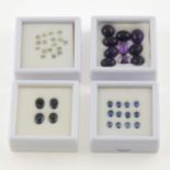 Selection of gemstones in 30 boxes,