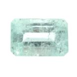 An emerald-cut green beryl weighing 5.52ct measuring 12.9 by 8.85 by 6.7mm.