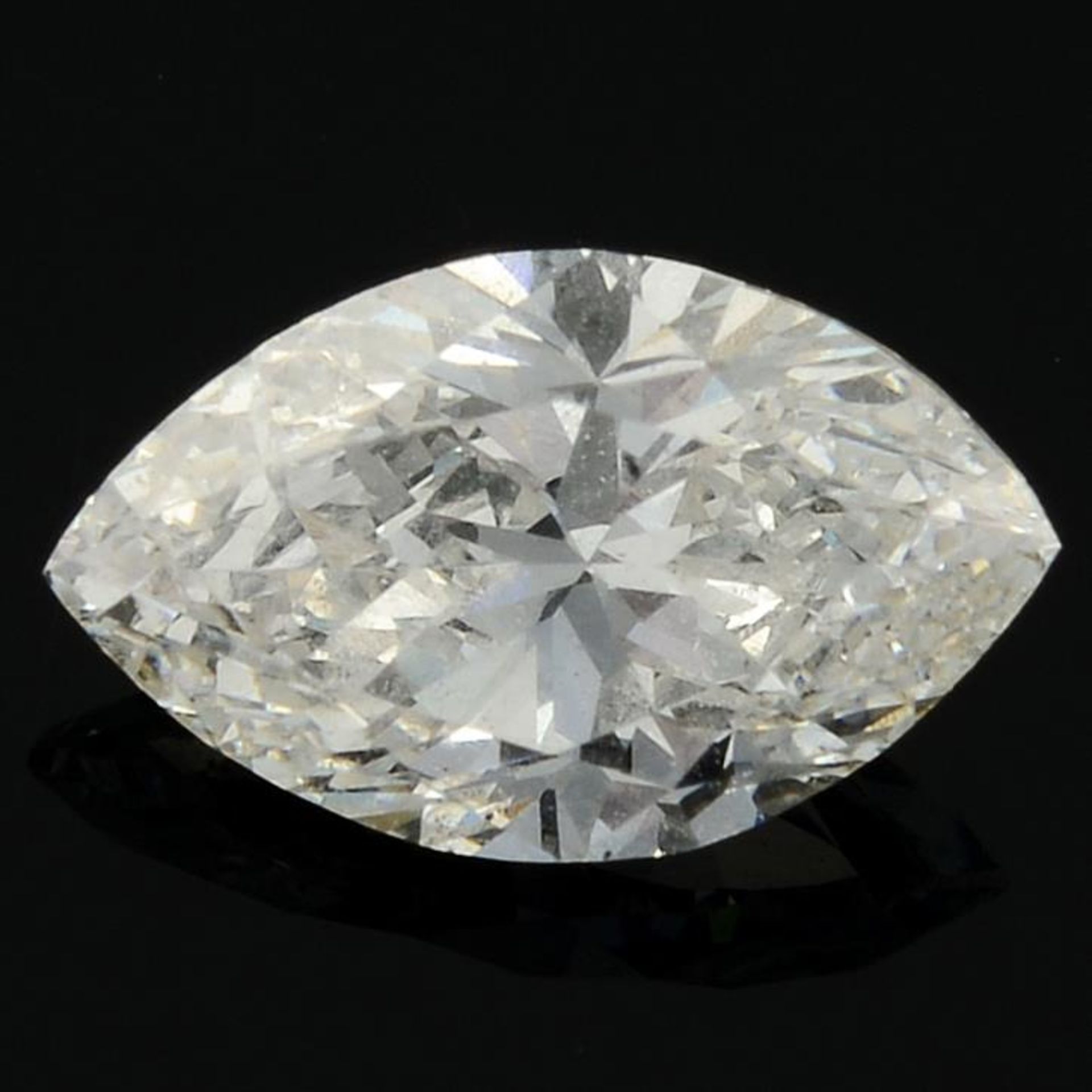 A marquise-shape diamond, weighing 0.49ct.