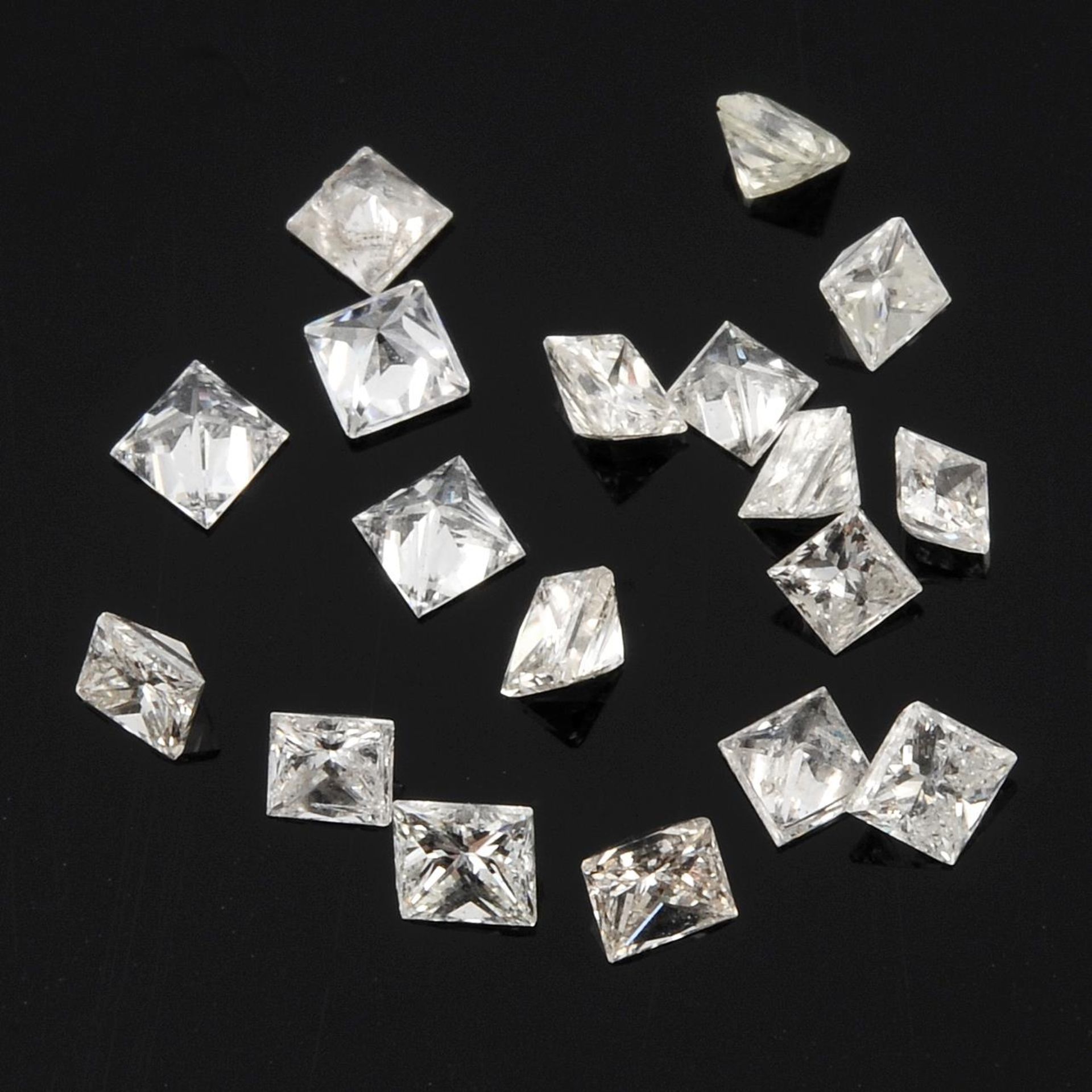 Selection of square shape diamonds, weighing 1.45ct.