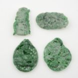 Four carved jadeites,