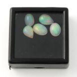 Five vari-shape opal cabochons,