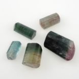 Selection of rough bi-colour and watermelon tourmaline,