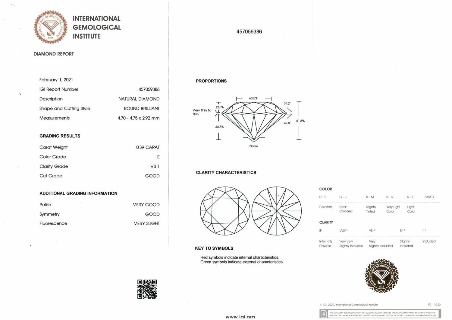 A brilliant cut diamond, weighing 0.39ct. - Image 3 of 3