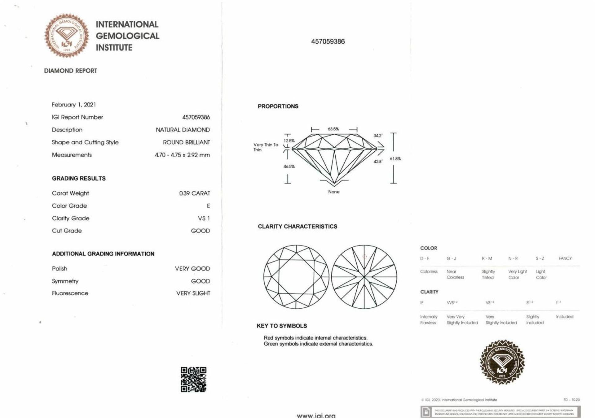 A brilliant cut diamond, weighing 0.39ct. - Bild 3 aus 3