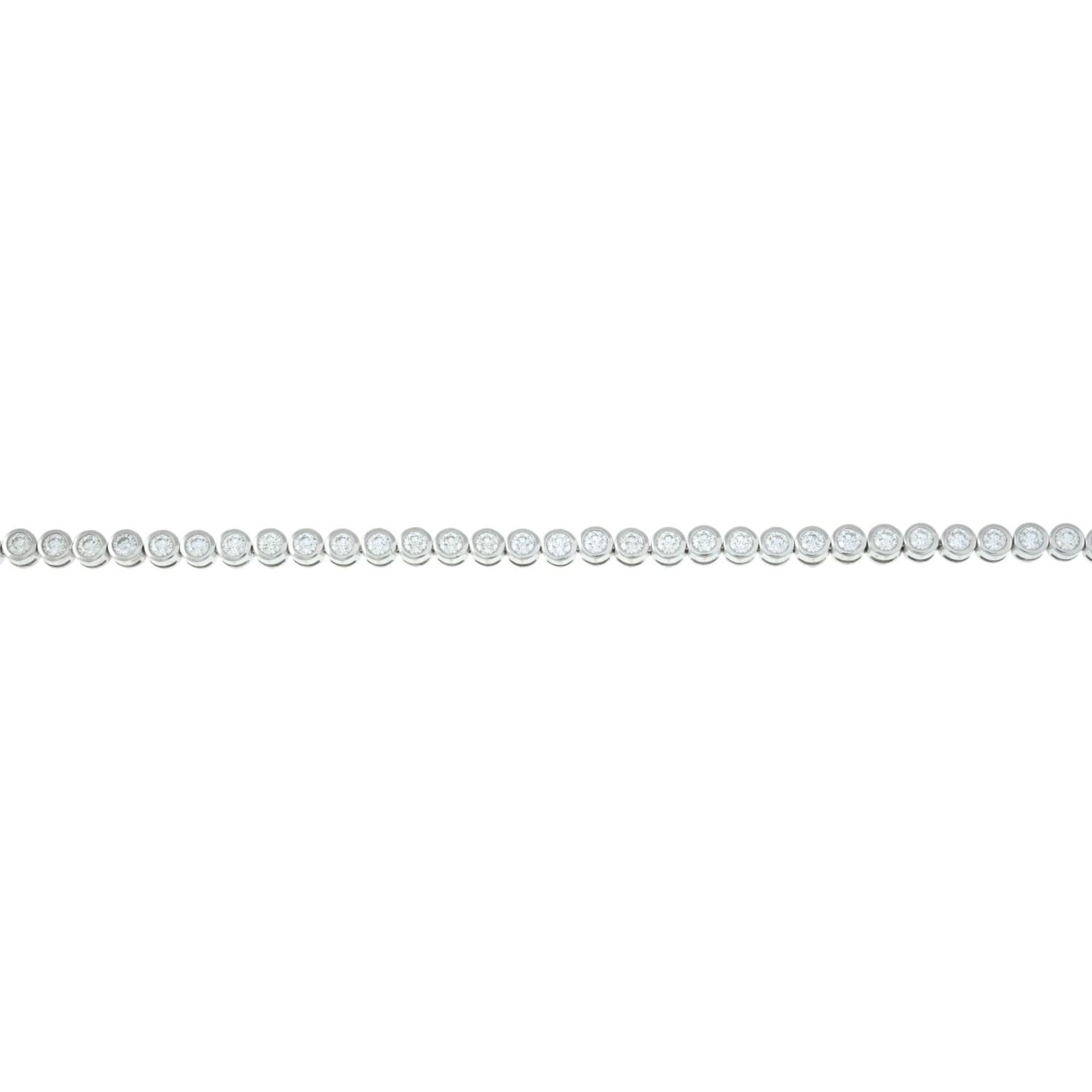 An 18ct gold brilliant-cut diamond line bracelet. - Image 2 of 2