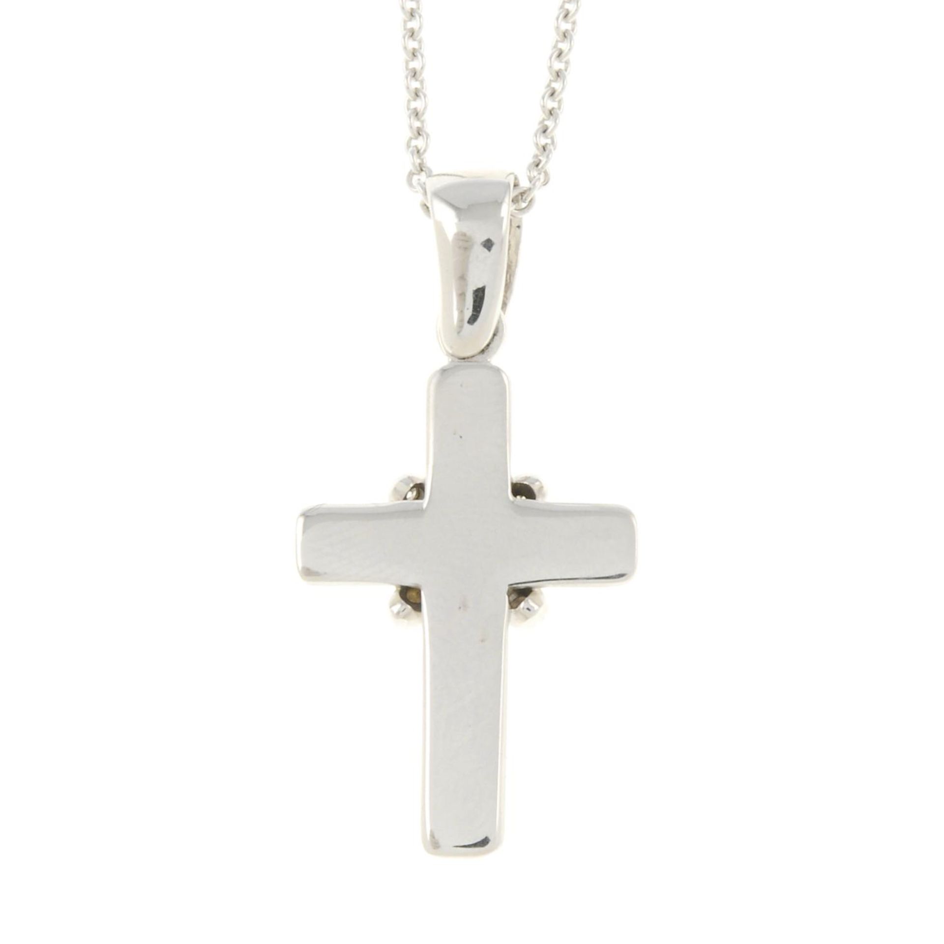 A brilliant-cut diamond cross pendant, - Image 2 of 3