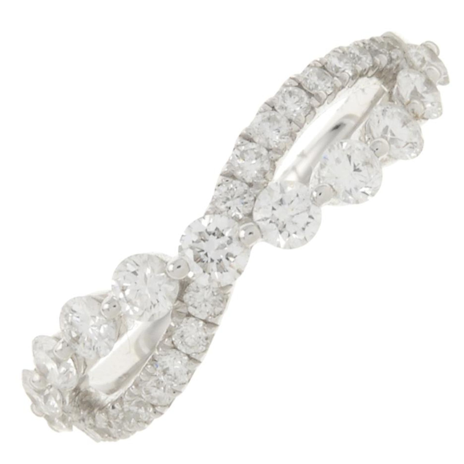 A brilliant-cut diamond openwork dress ring.Total diamond weight 0.90ct,