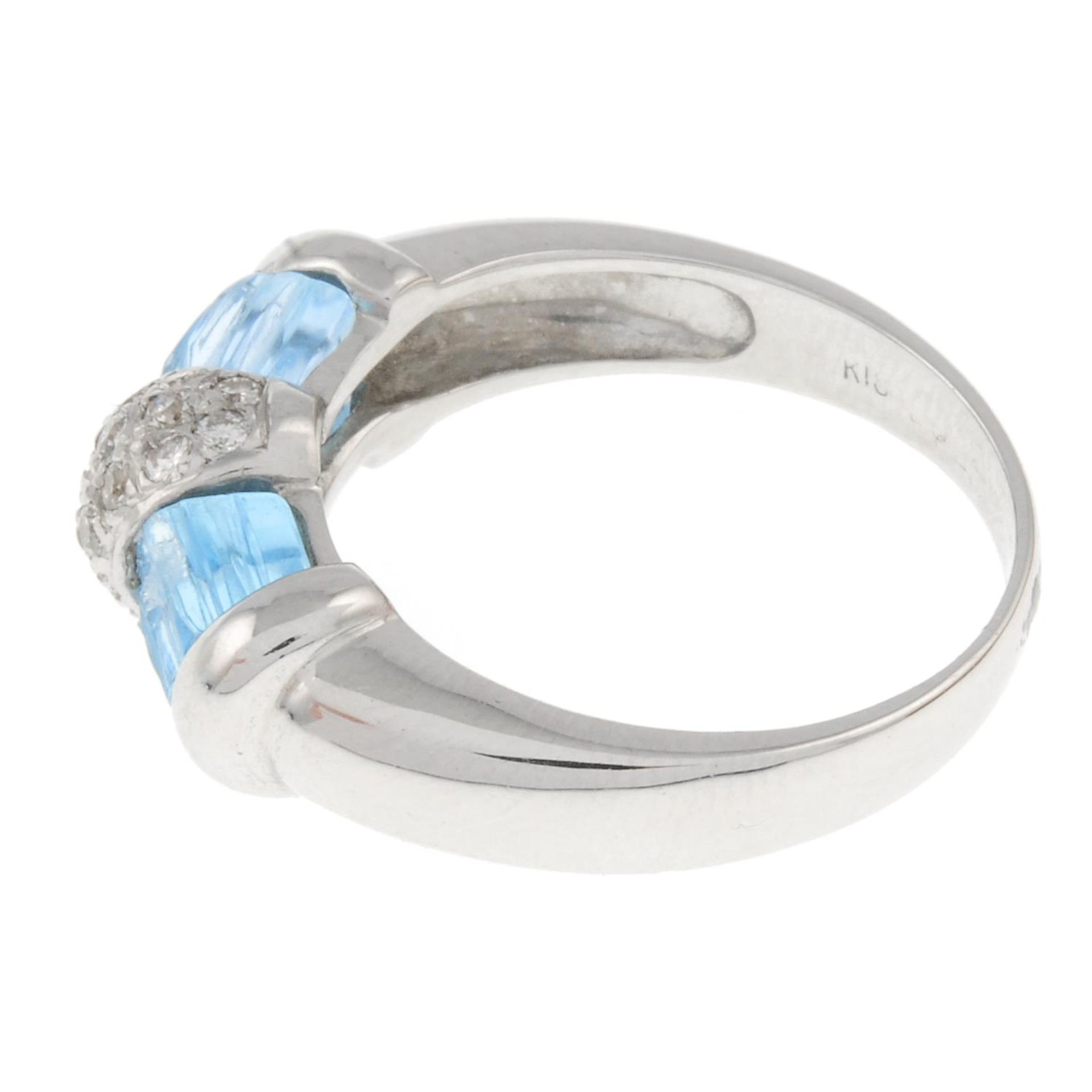 A topaz and pave-set diamond ring.Estimated total diamond weight 0.15ct.Stamped K18.Ring size M1/2. - Image 2 of 4