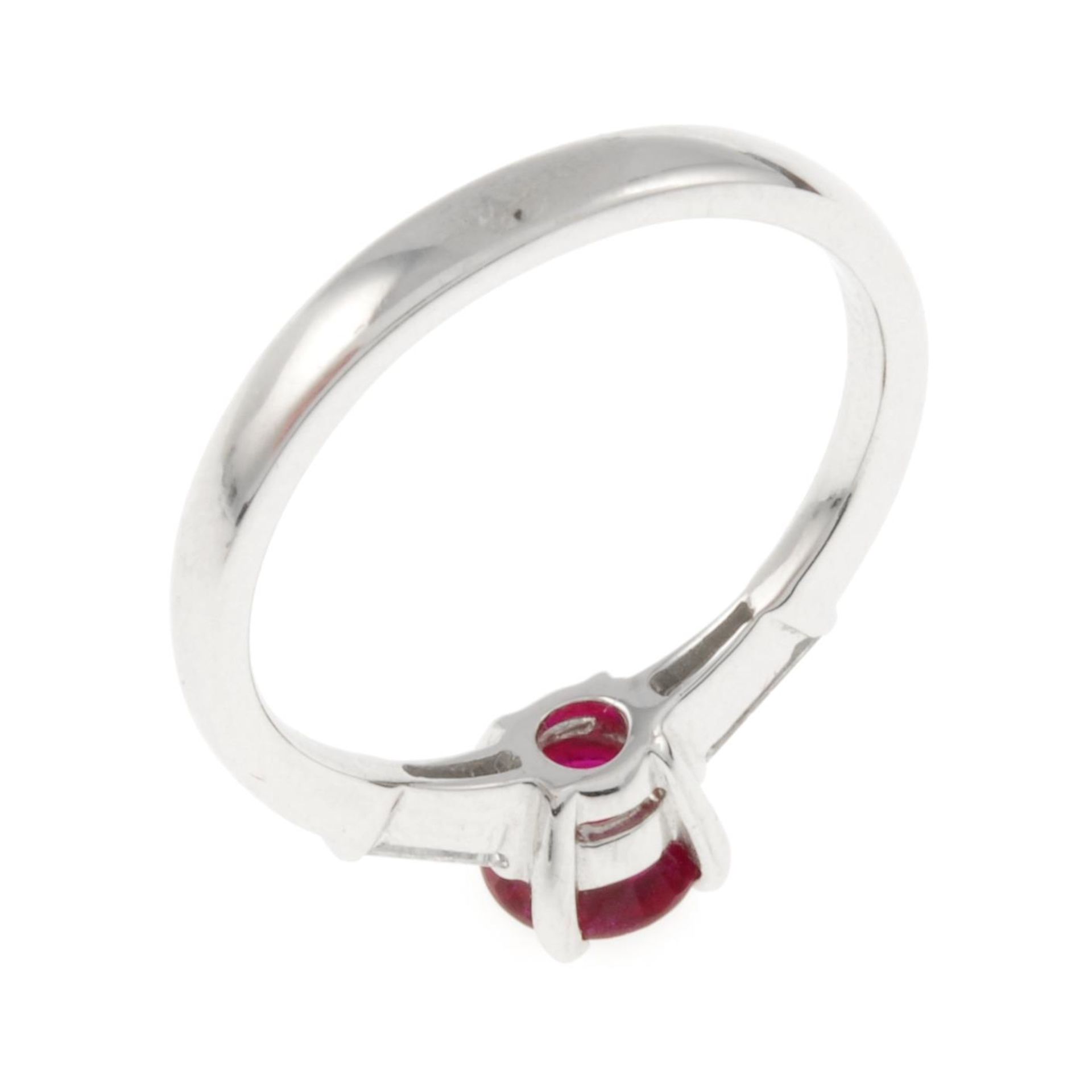 An 18ct gold ruby and triangular-shape diamond three-stone ring.Ruby weight 0.68ct.Total diamond - Image 4 of 4