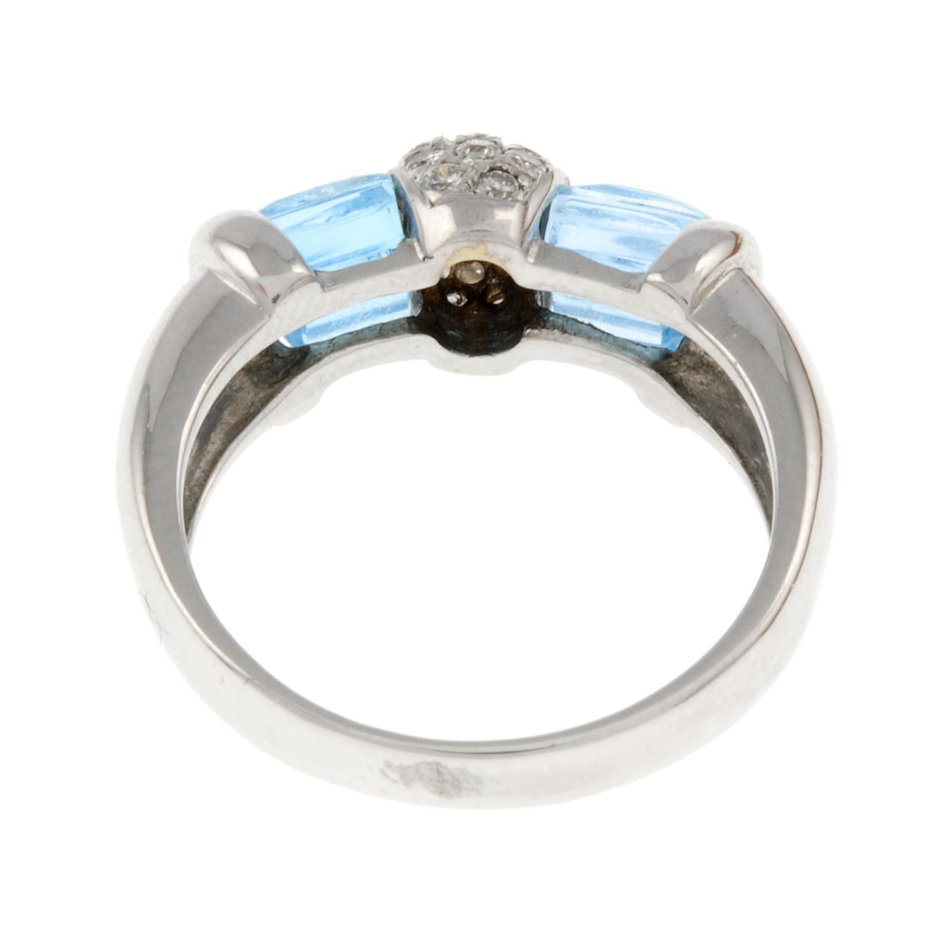 A topaz and pave-set diamond ring.Estimated total diamond weight 0.15ct.Stamped K18.Ring size M1/2. - Image 4 of 4