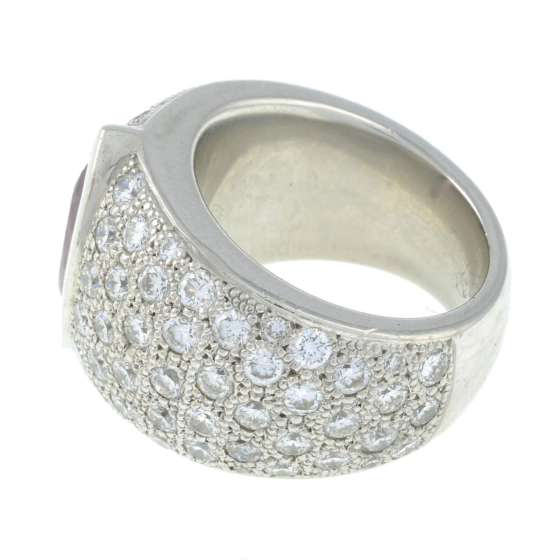 A platinum pink tourmaline and brilliant-cut diamond dress ring.Pink tourmaline calculated weight - Image 2 of 3