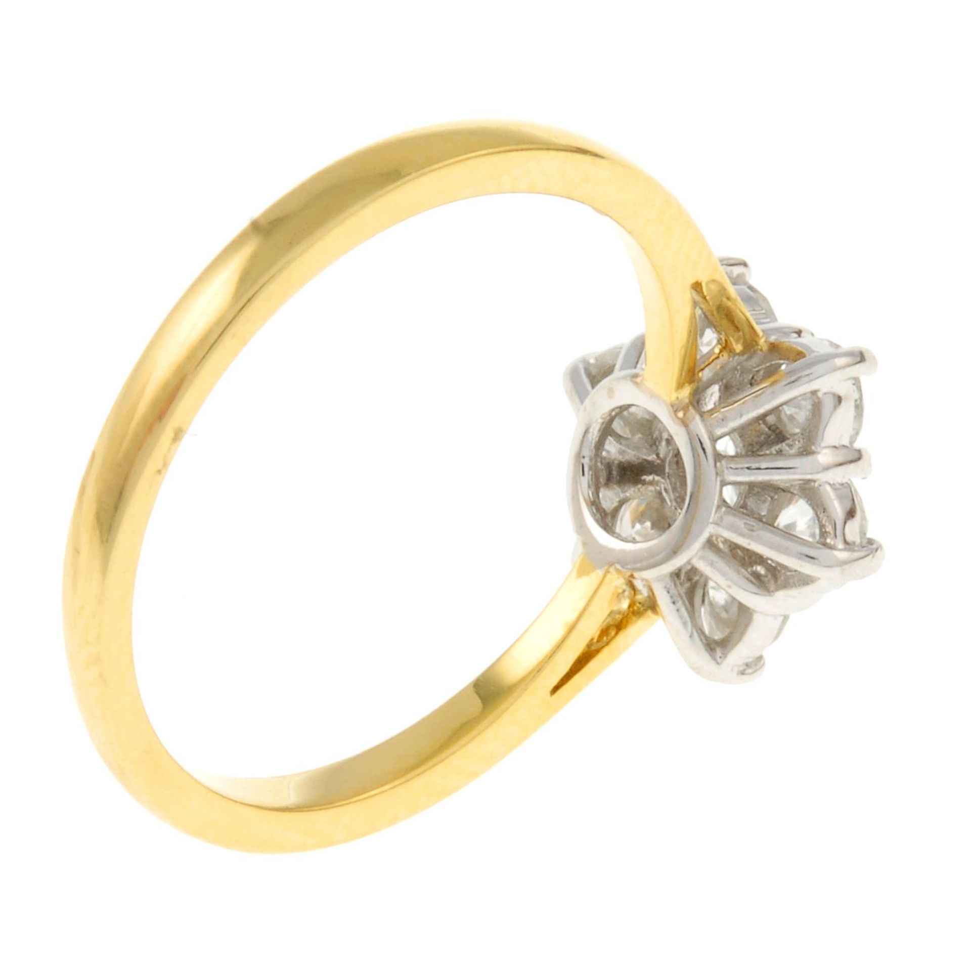 An 18ct gold brilliant-cut diamond cluster ring.Estimated total diamond weight 1.10cts, - Image 4 of 4