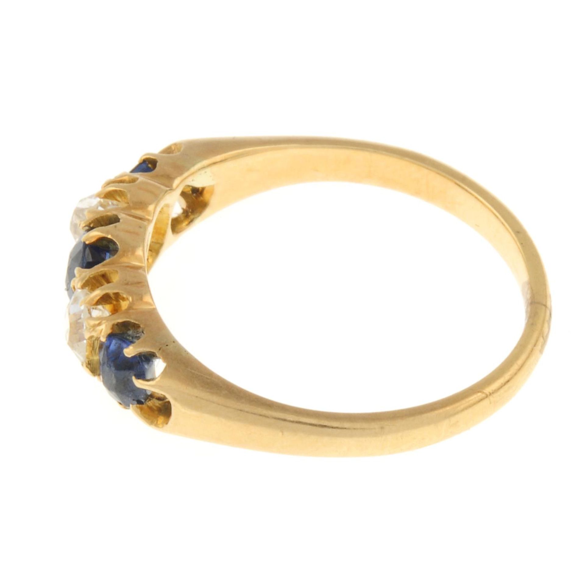 An early 20th century sapphire and old-cut diamond ring.Estimated total diamond weight 0.25ct, - Image 2 of 4