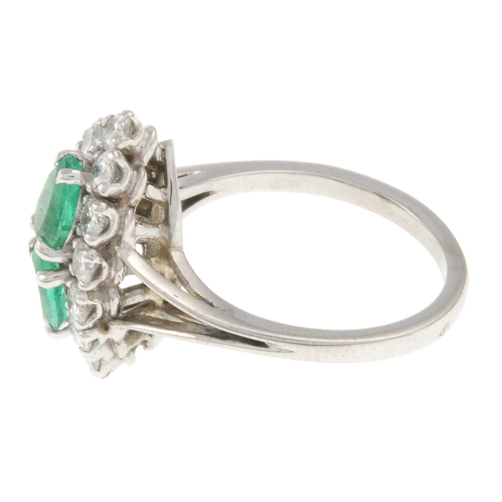 An emerald and brilliant-cut diamond dress ring.Total emerald weight 0.72ct, - Image 2 of 4