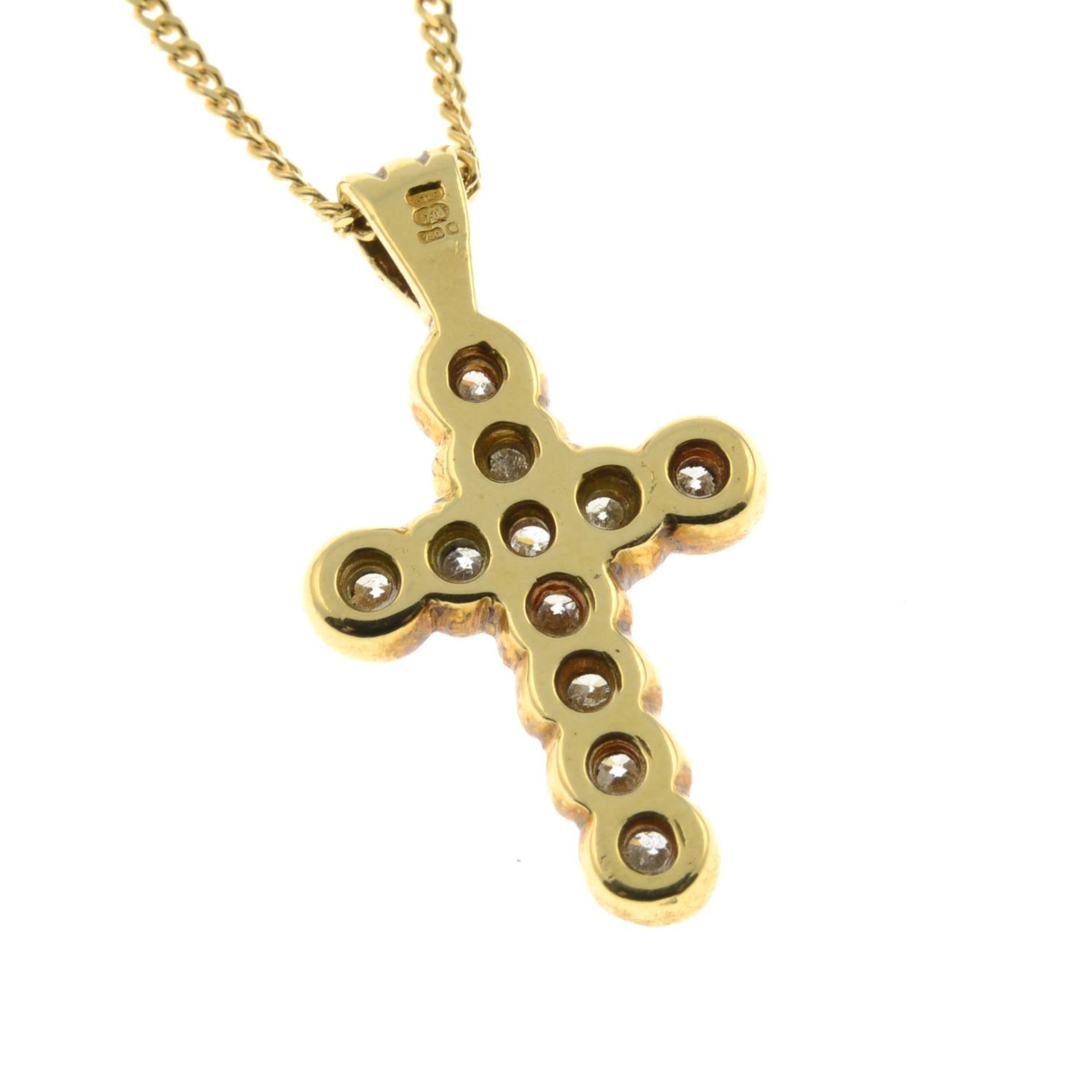 An 18ct gold brilliant-cut diamond cross pendant, - Image 2 of 3