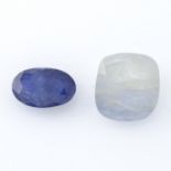 Two oval shape blue sapphires,