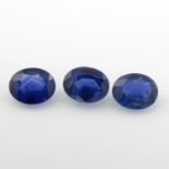 Ten oval-shape sapphires,