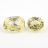 Two yellow sapphires.