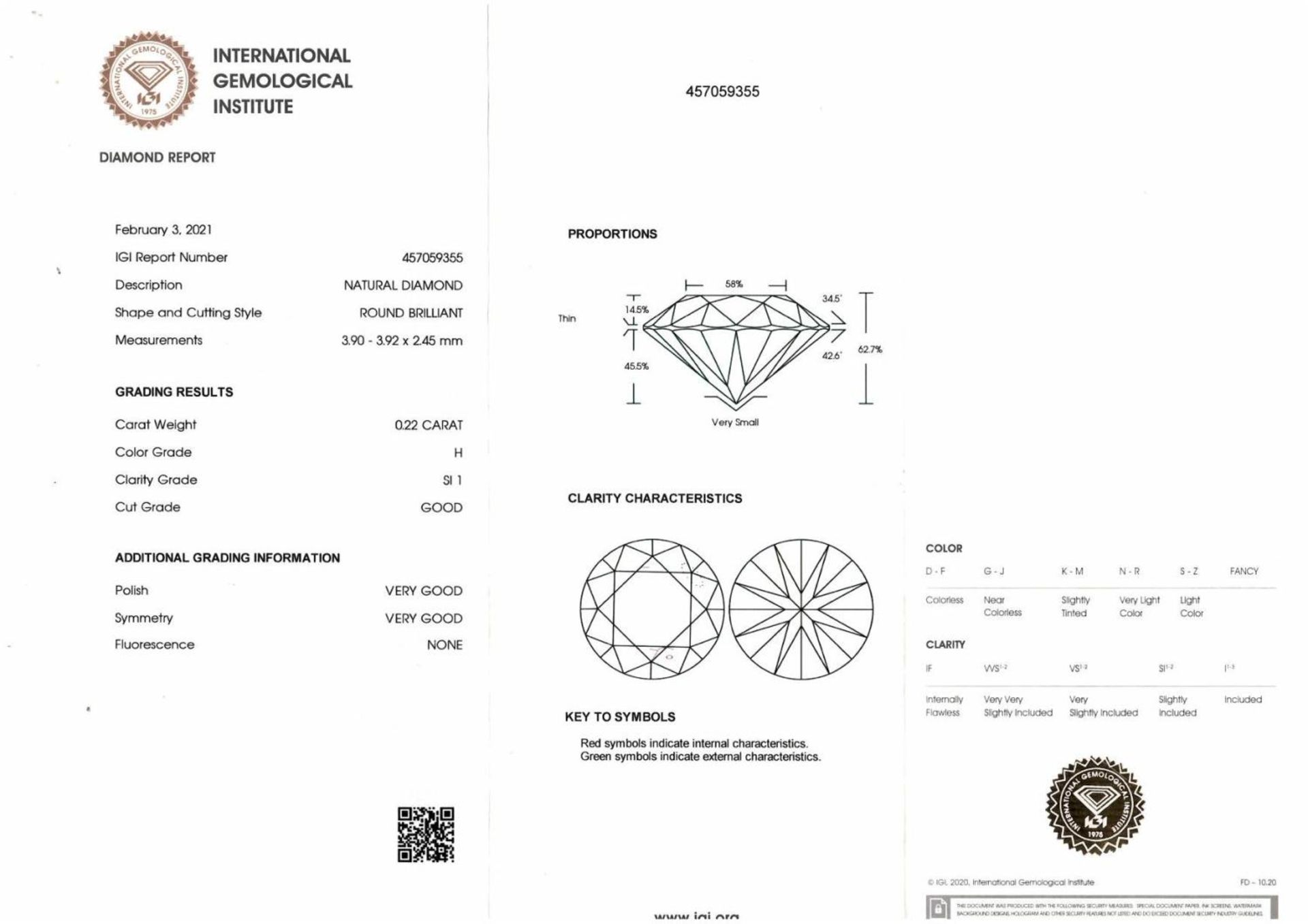 A brilliant cut diamond, weighing 0.22ct. - Image 3 of 3