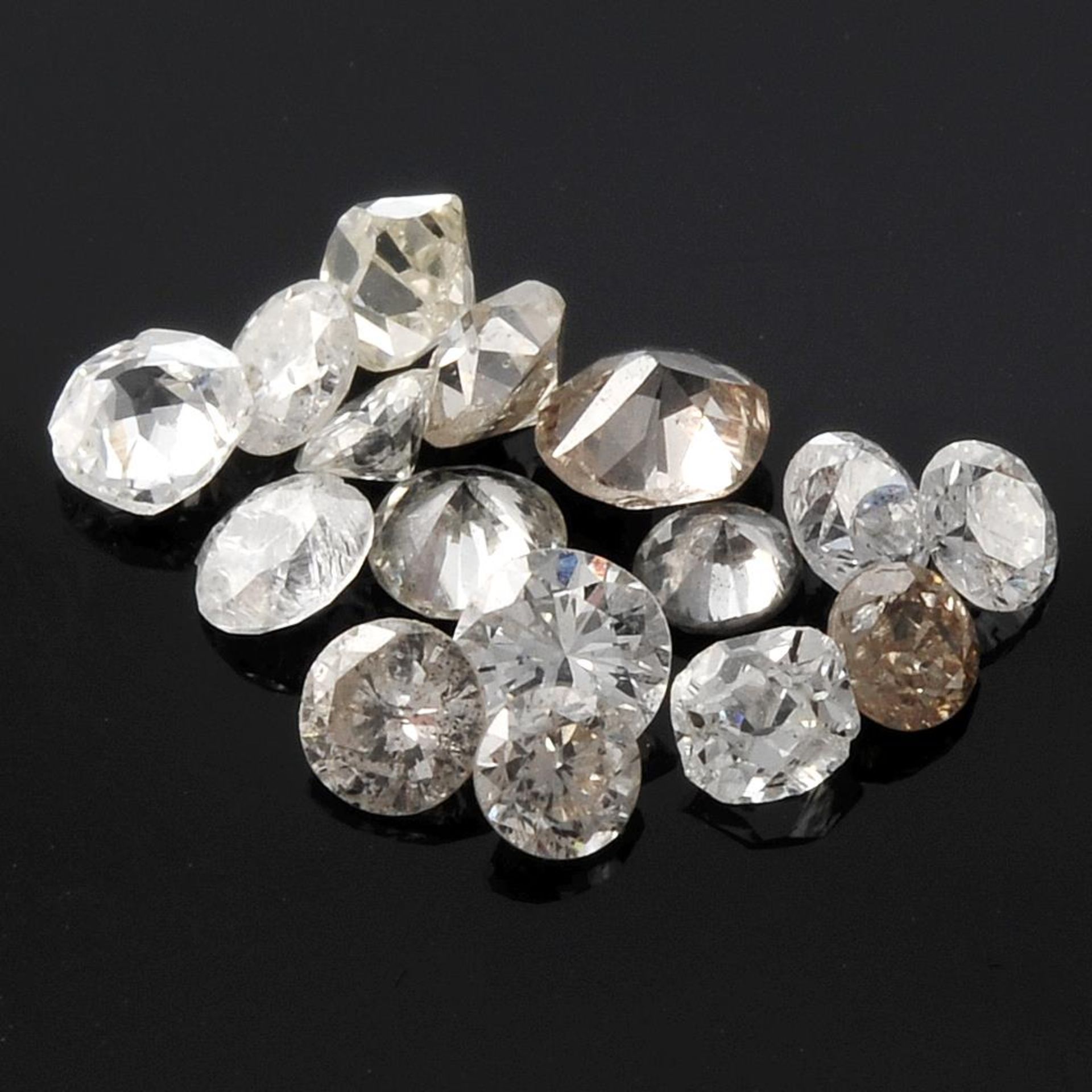 Selection of brilliant cut diamonds, weighing 3ct.