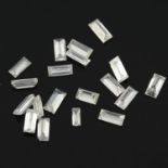 A selection of rectangular shape diamonds.